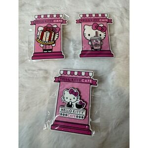 Hello Kitty Cafe Exclusive Enamel Pin Set Sanrio Cake Drink Logo SIL-34641